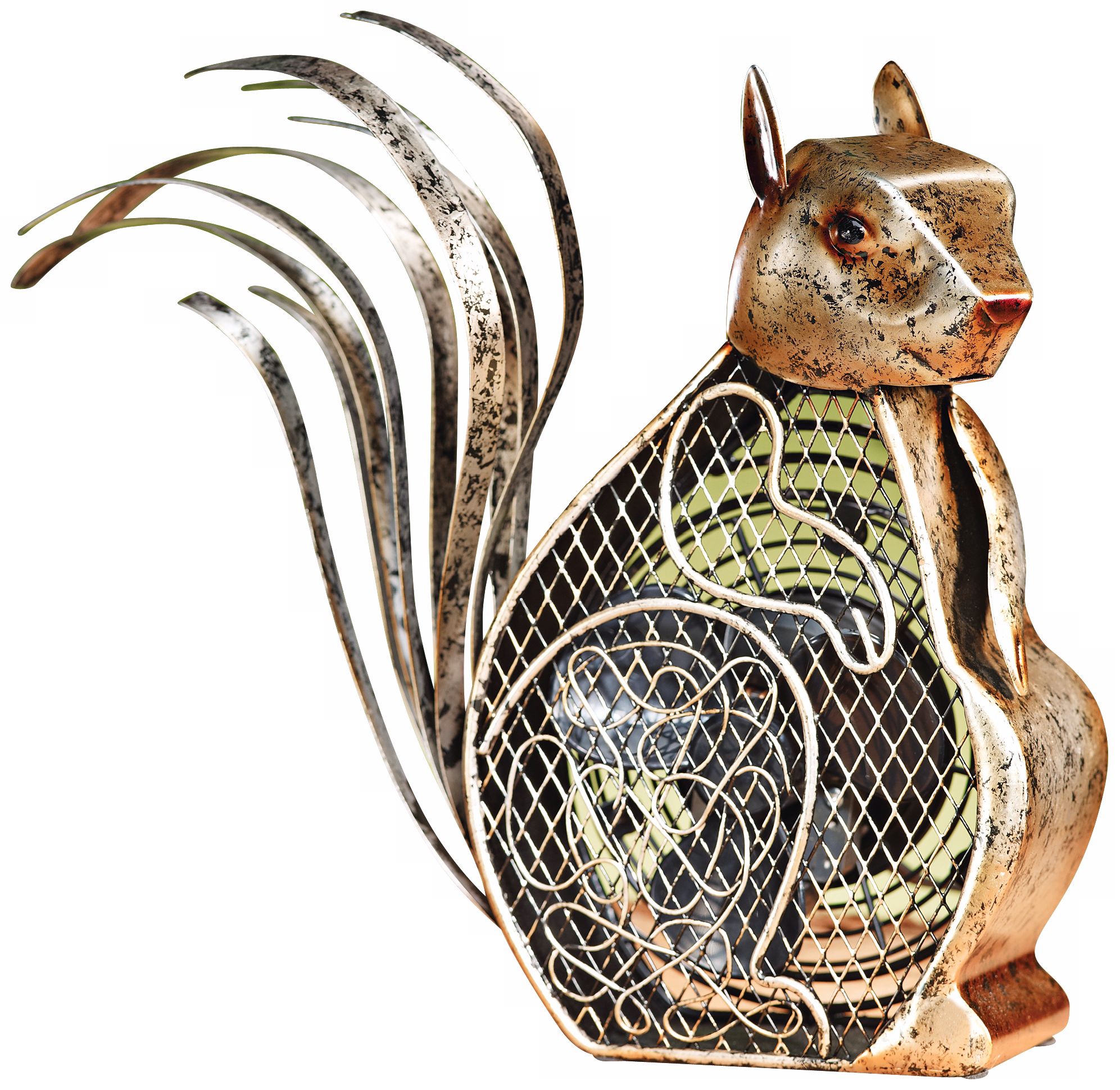 Squirrel Figurine Decorative Desk Fan