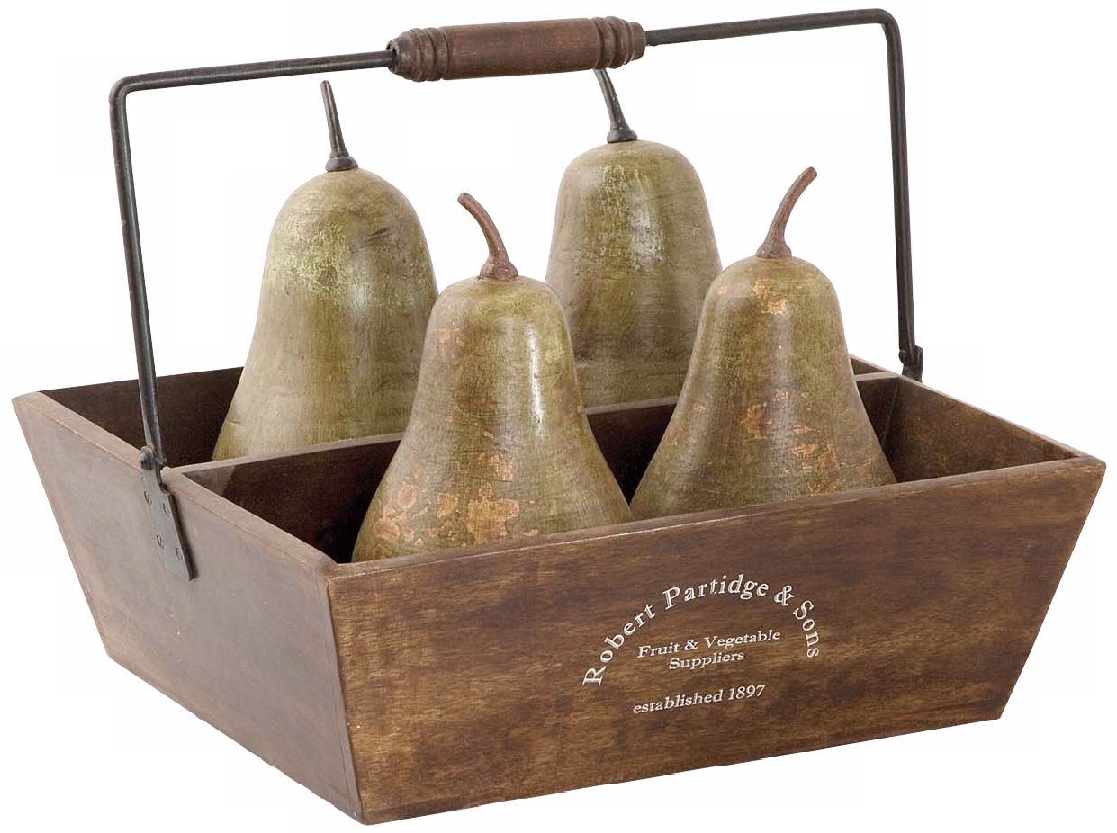 Set of 5 Pears in Basket