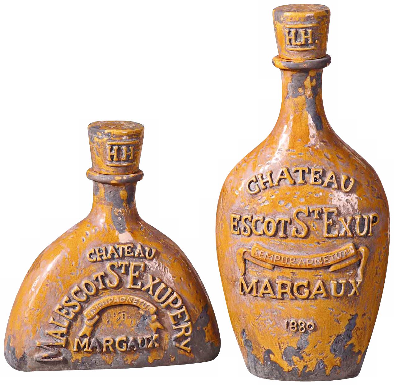 Set of 2 Uttermost Chateau Goldenrod Ceramic Containers