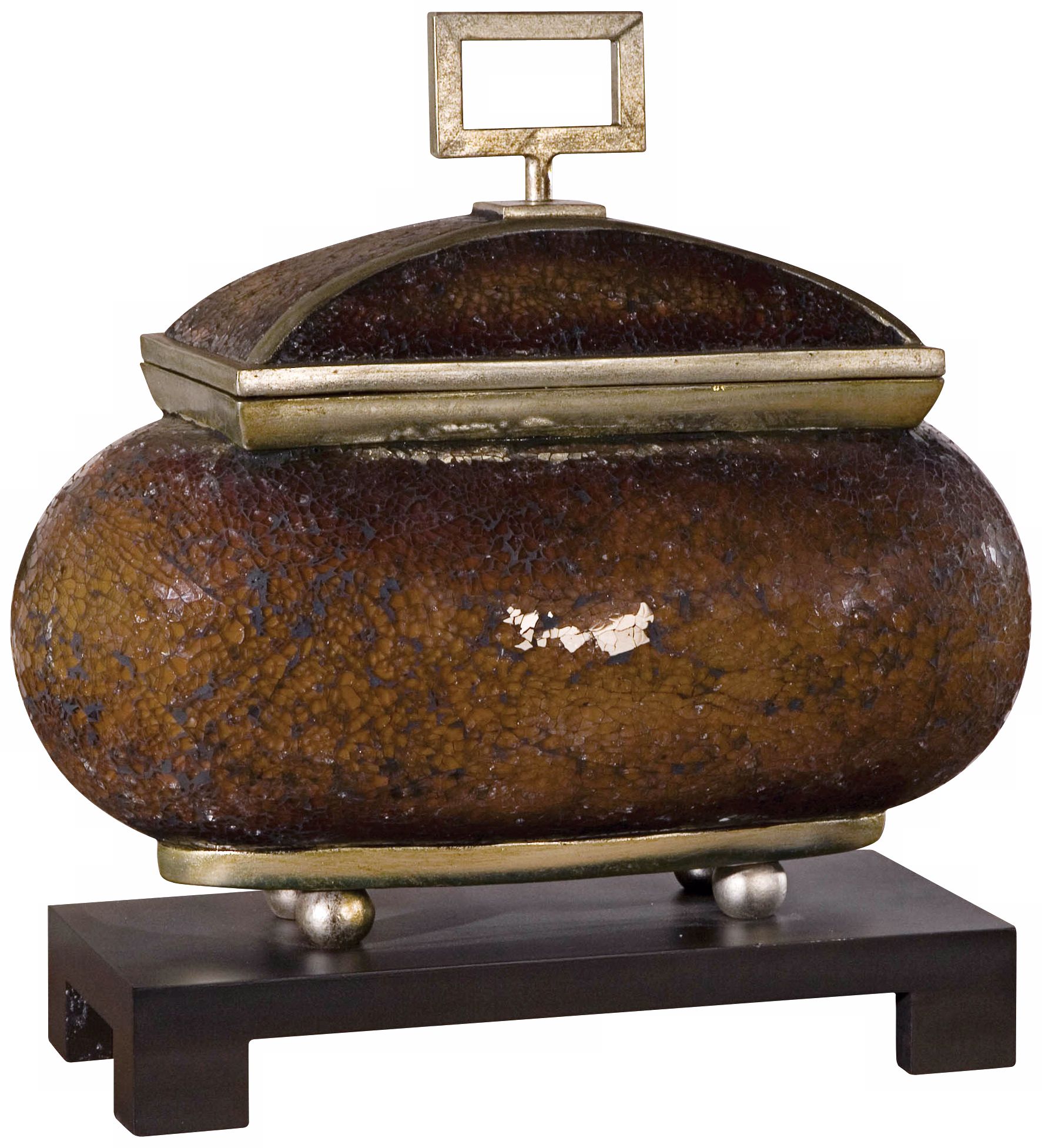 Uttermost Cambria Oval Umber Brown Mosaic Glass Jar