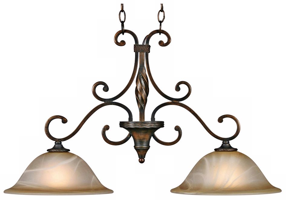 Meridian Golden Bronze 33" Wide Island Chandelier