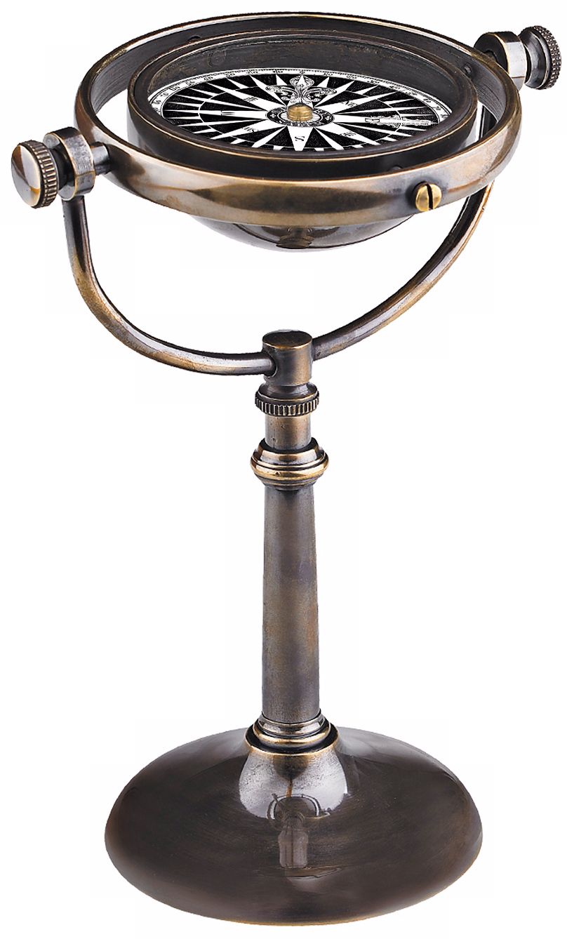 Collectors Compass Antique Bronze Accent