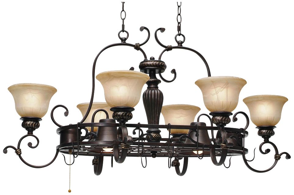 Jefferson Etruscan Bronze 8-Light Island Chandelier