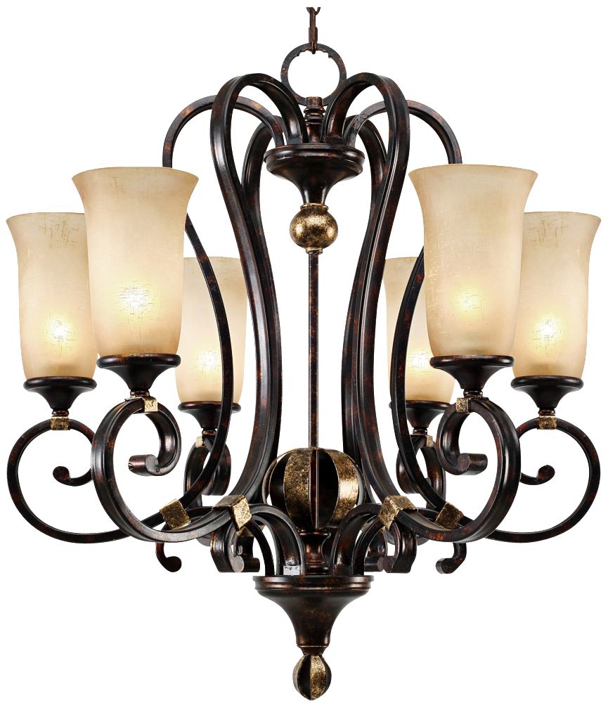 Portland Fired Bronze 28" Wide Chandelier