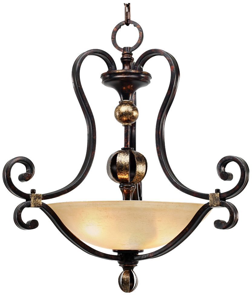 Portland Fired Bronze 23" Wide Pendant Chandelier