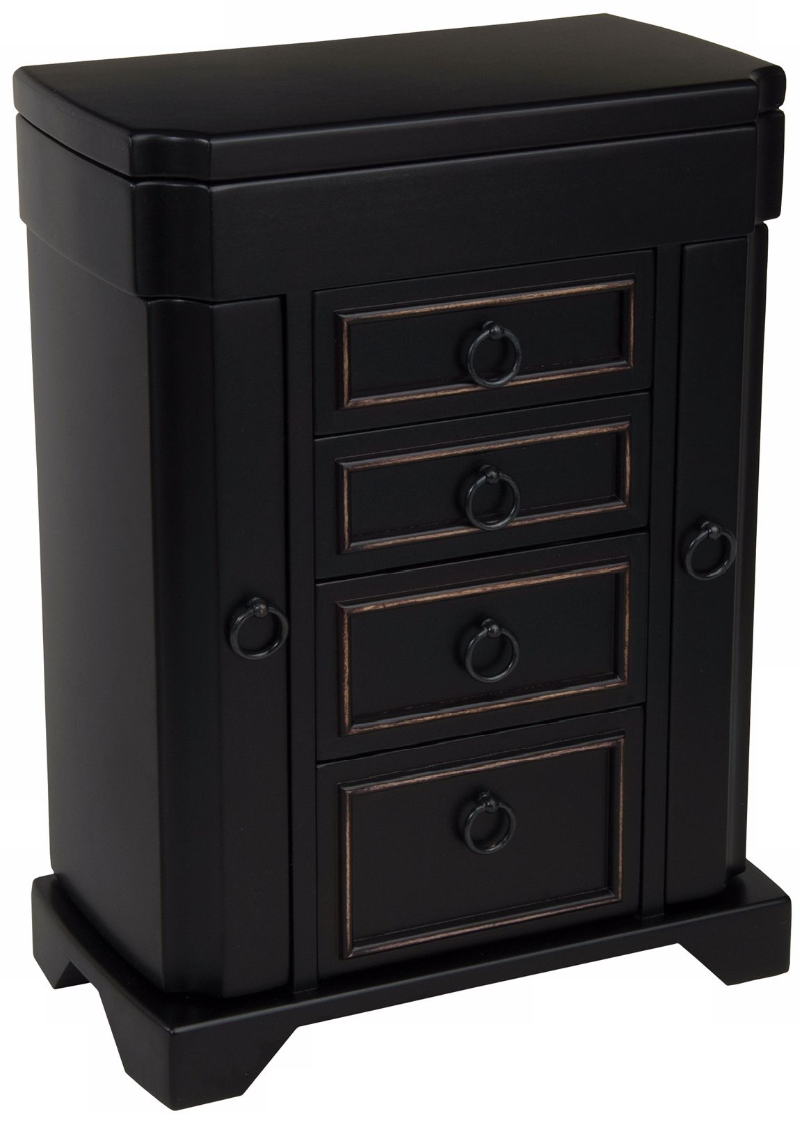 Mele & Co. Phoebe Distressed Black Upright Jewelry Box