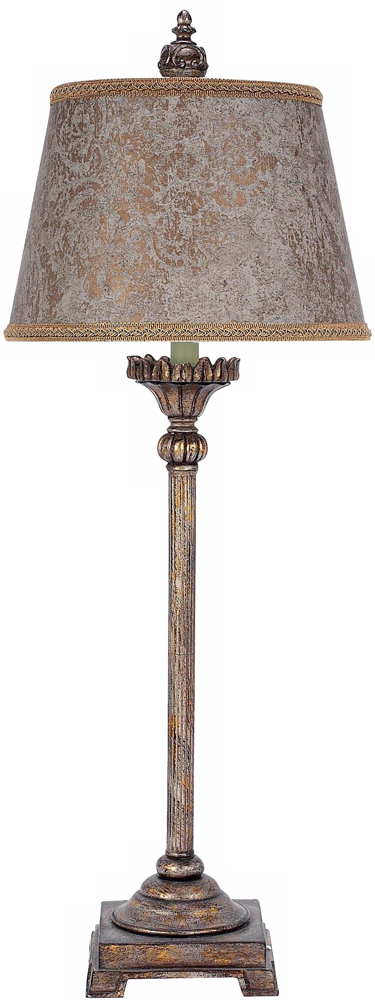 Burnished Gold Candlestick Table Lamp