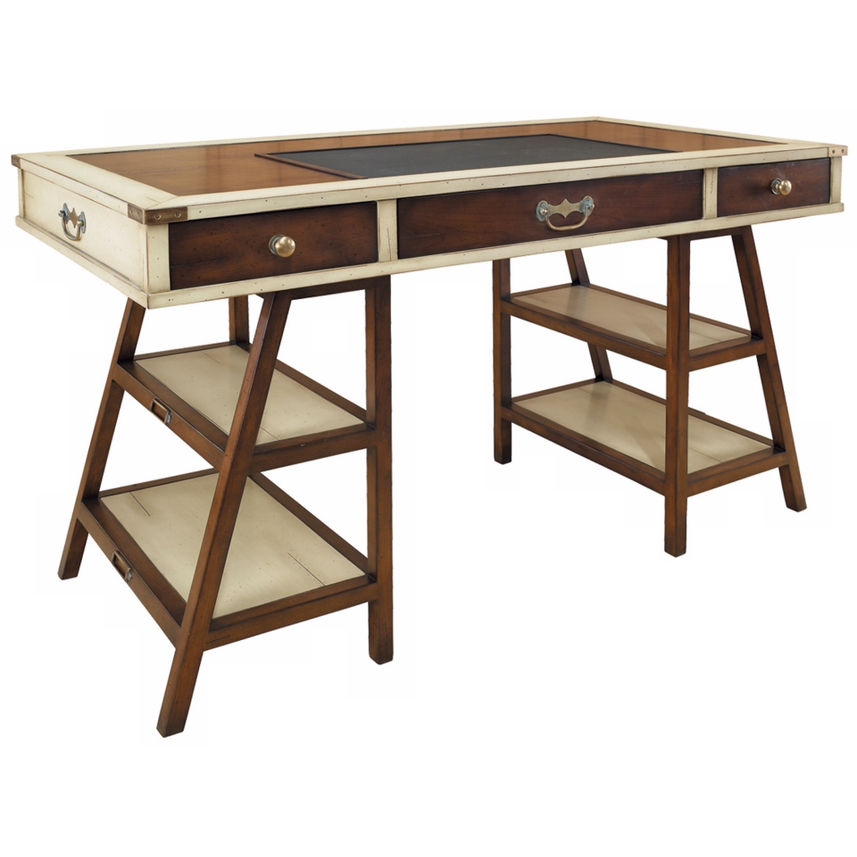 Navigator's Ivory and Woodgrain Desk   #T1676