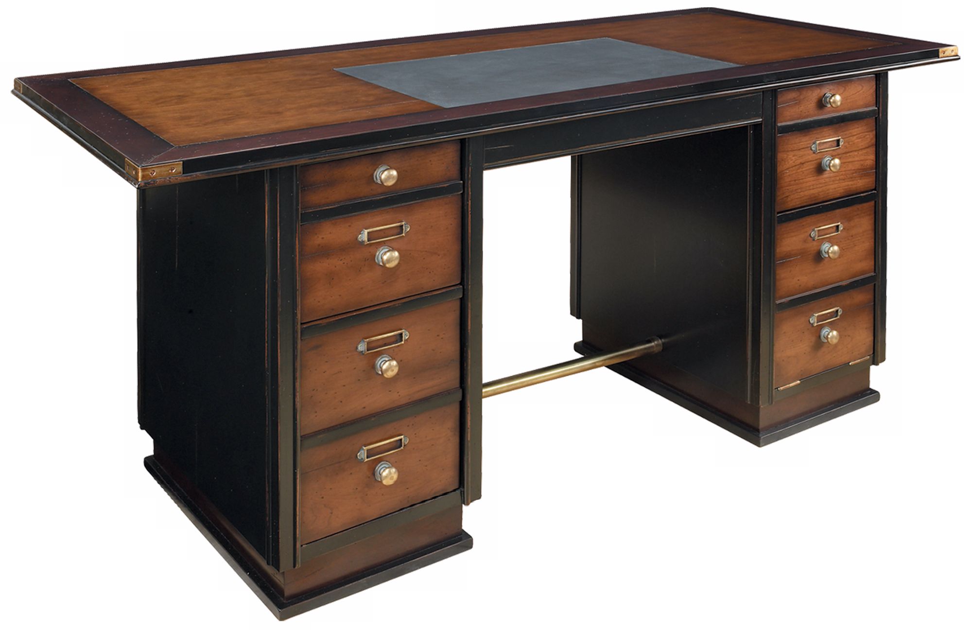 Black Wood Captain's Desk