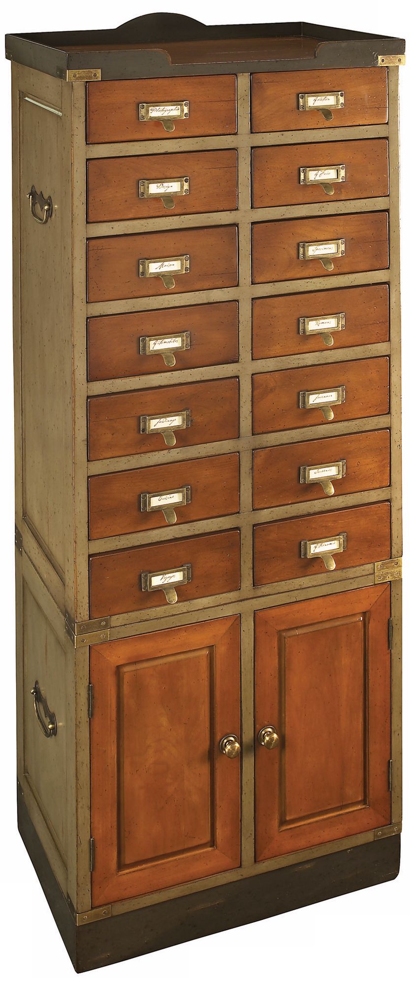 Collector's French Finish Cactus & Honey Cabinet With Doors