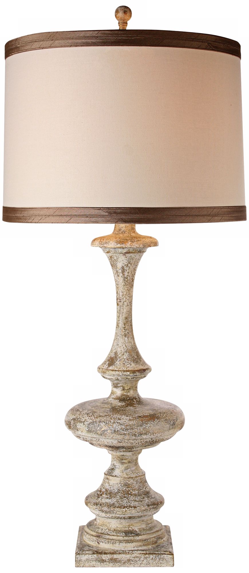 Aged Champagne Wood Finish Table Lamp