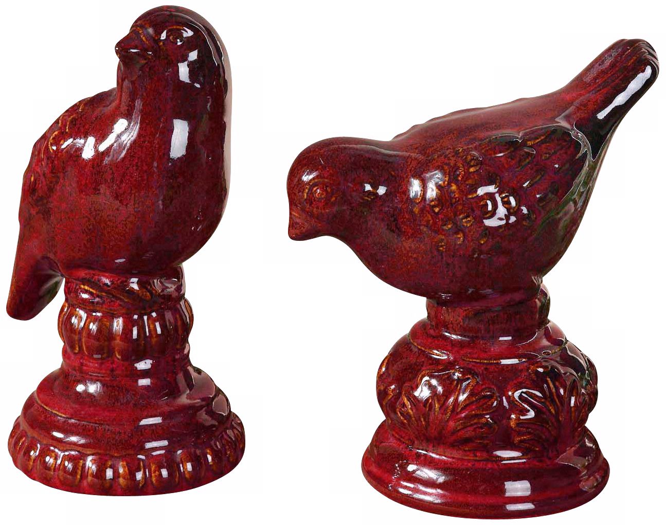 Uttermost Set of 2 Tamsin Red Porcelain Birds