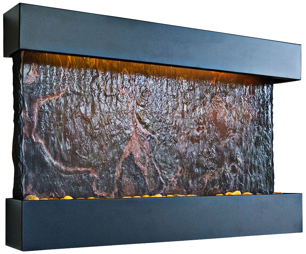 Horizon Falls Medium Black Indoor Wall Fountain
