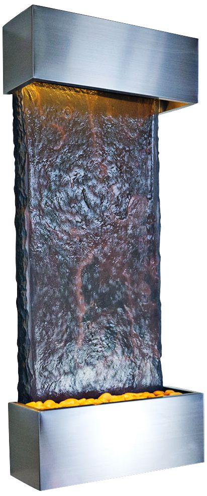Nojoqui Falls Medium Stainless Indoor Wall Fountain