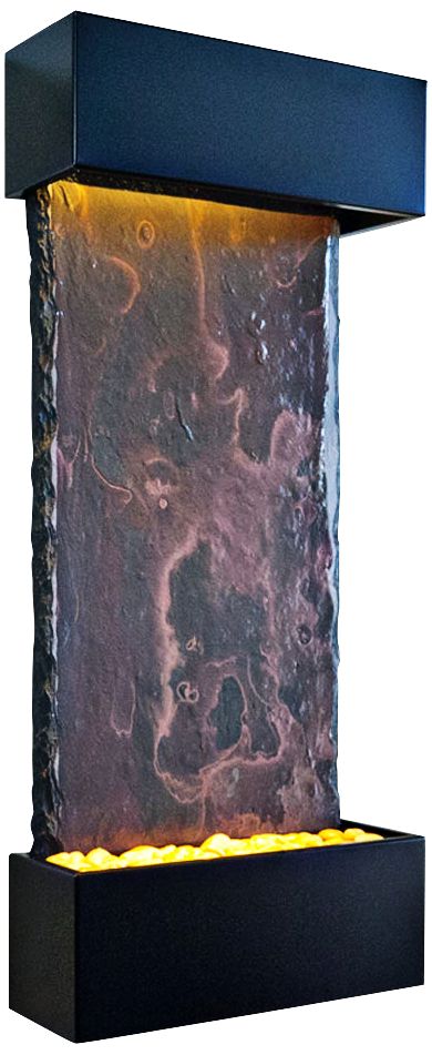 Nojoqui Falls Medium Black Indoor Wall Fountain