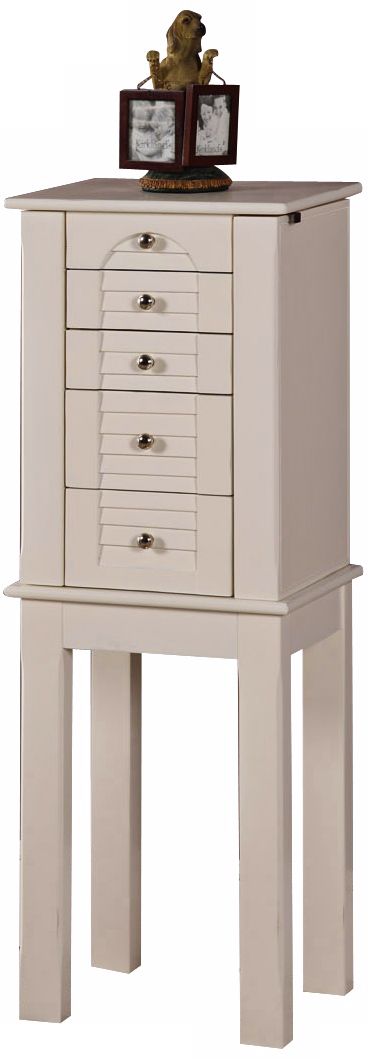 Winnipeg White 4 Drawer Jewelry Armoire T1829