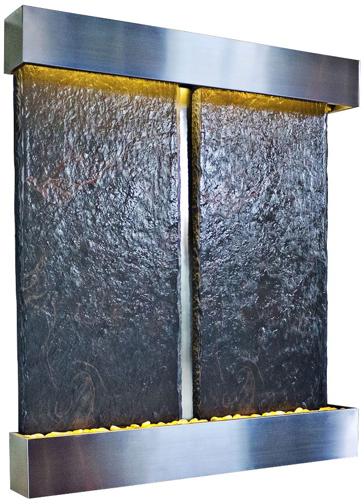 Nojoqui Falls Double Stainless Water Wall Fountain