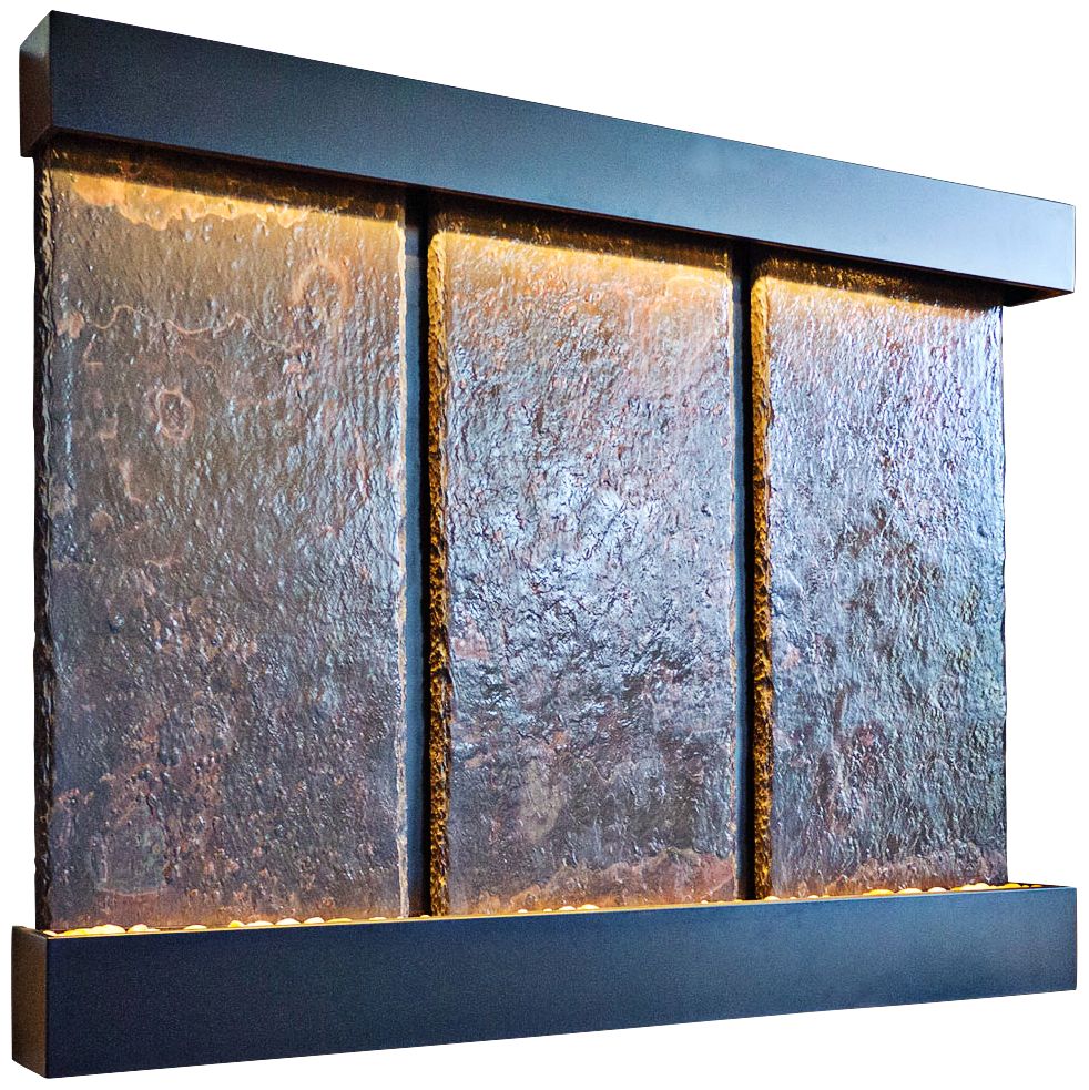 Nojoqui Falls Triple Black Water Wall Fountain