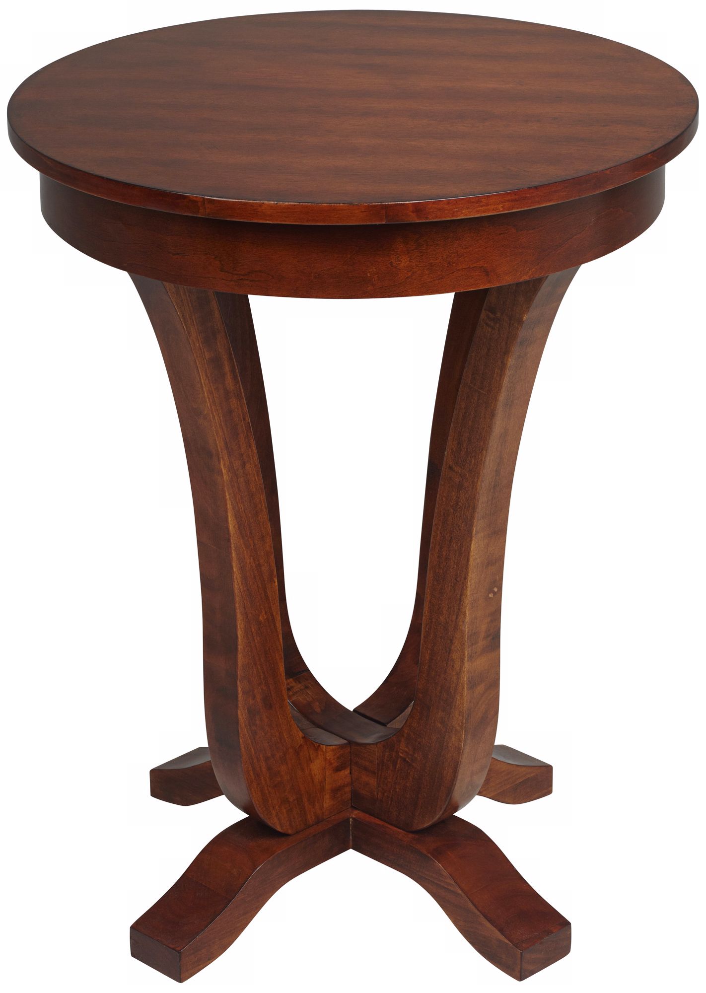 Abbott Antique Walnut 26" High Round End Table