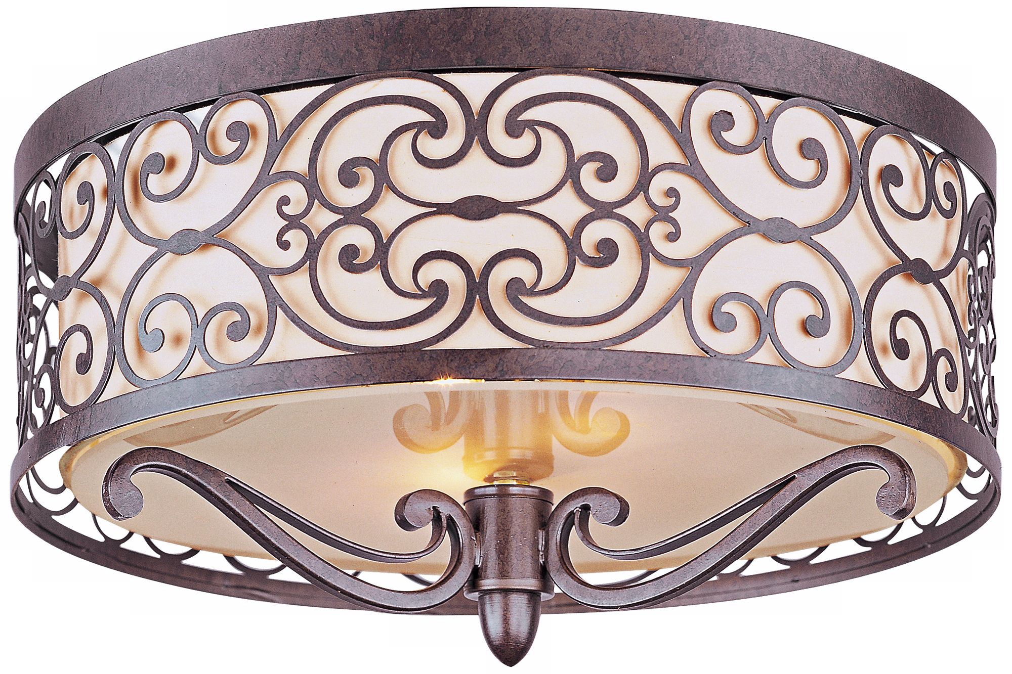 Mondrian Bronze Flushmount 2-Light Ceiling Fixture