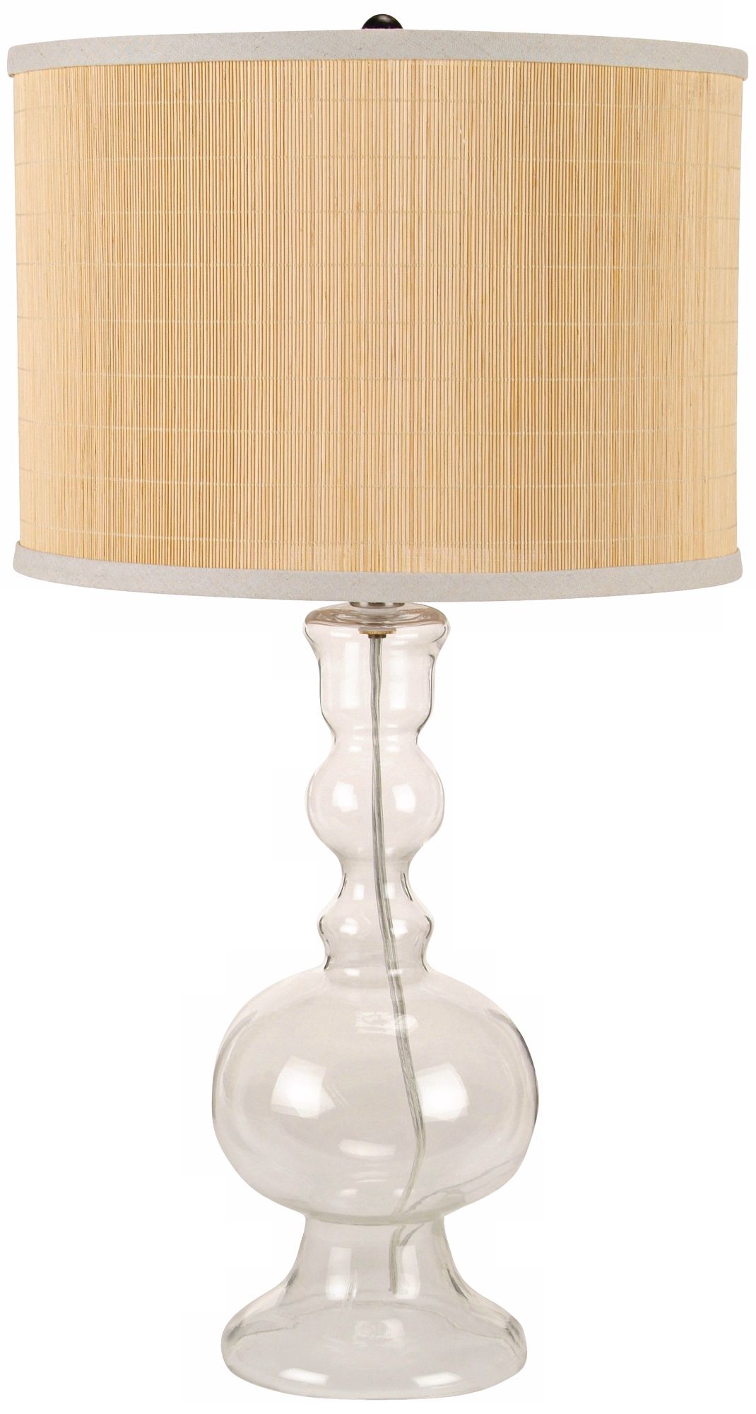 Clear Glass with Rattan Shade Table Lamp