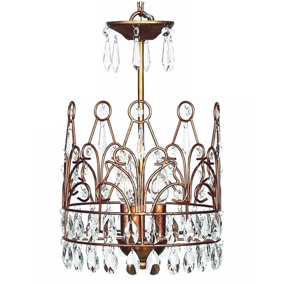Gold Crown 3-Light Chandelier