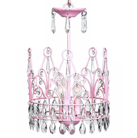 Pink Crown 3-Light Chandelier