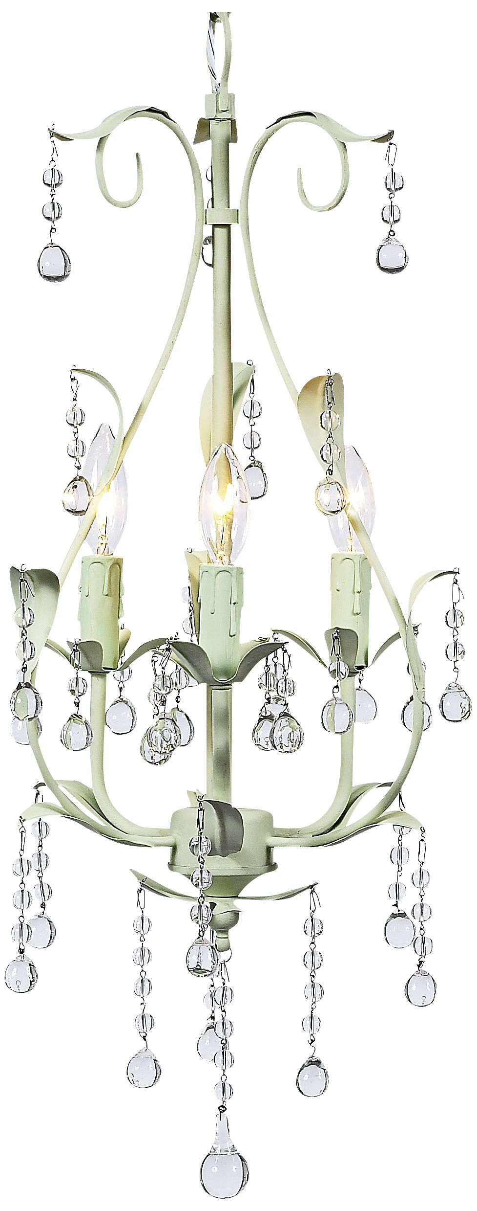 Green Pear 10" Wide Mini Chandelier