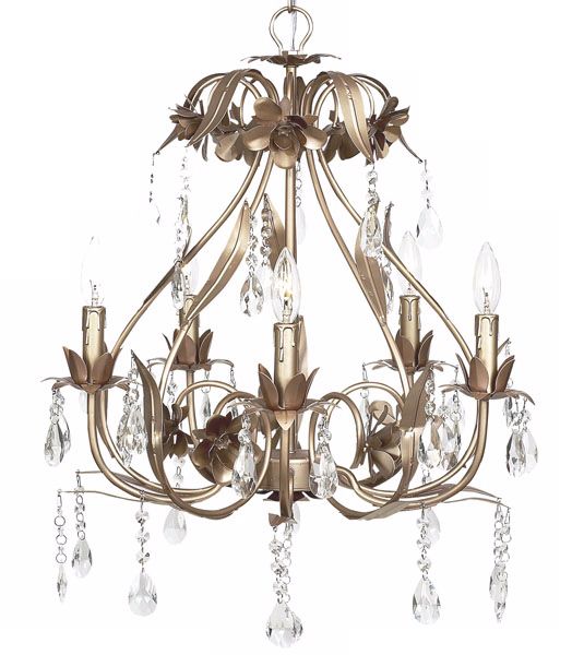 Warm Silver Cinderella 5-Light Chandelier