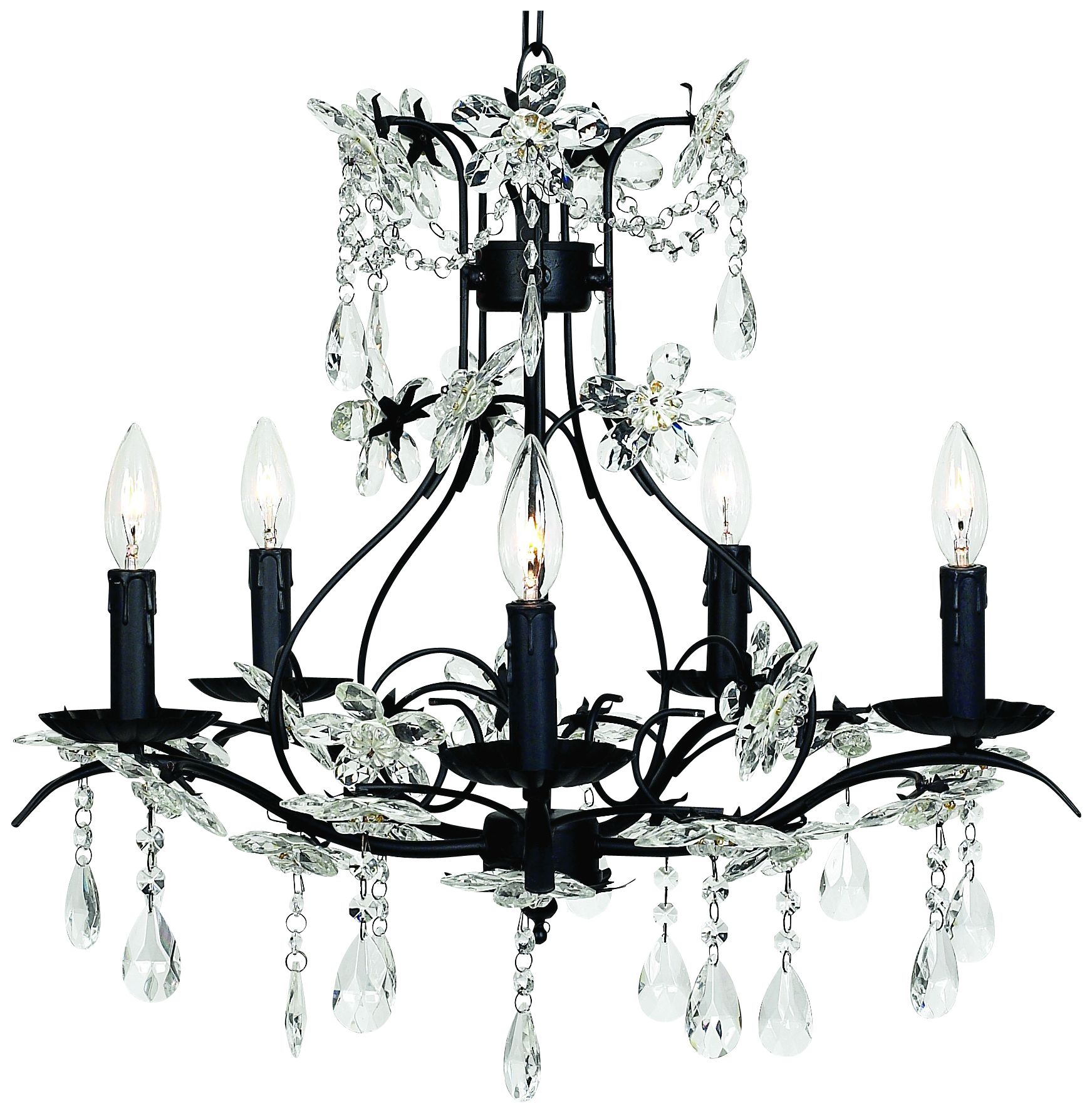 Cinderella Black 24" Wide Chandelier