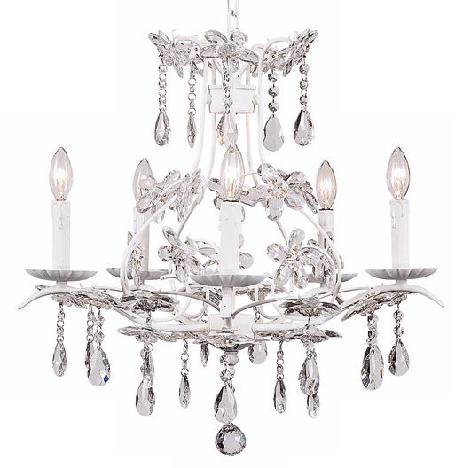 White Cinderella 5-Light Chandelier