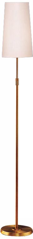 Holtkoetter Antique Brass Narrow White Shade Floor Lamp