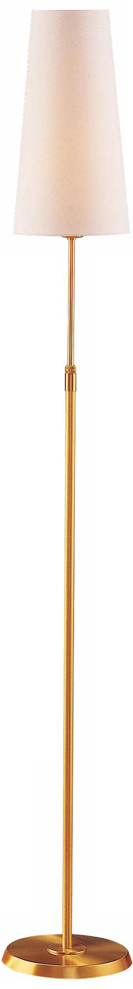 Holtkoetter Brushed Brass Narrow White Shade Floor Lamp