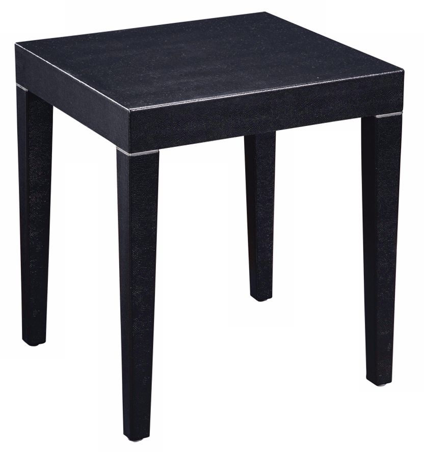 Black Faux Shagreen Leather Boutique Table T2269