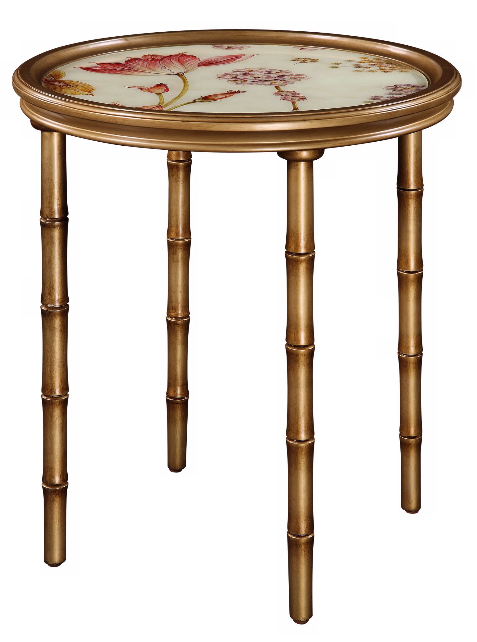 Vivian Reverse Painted Glass Accent Table