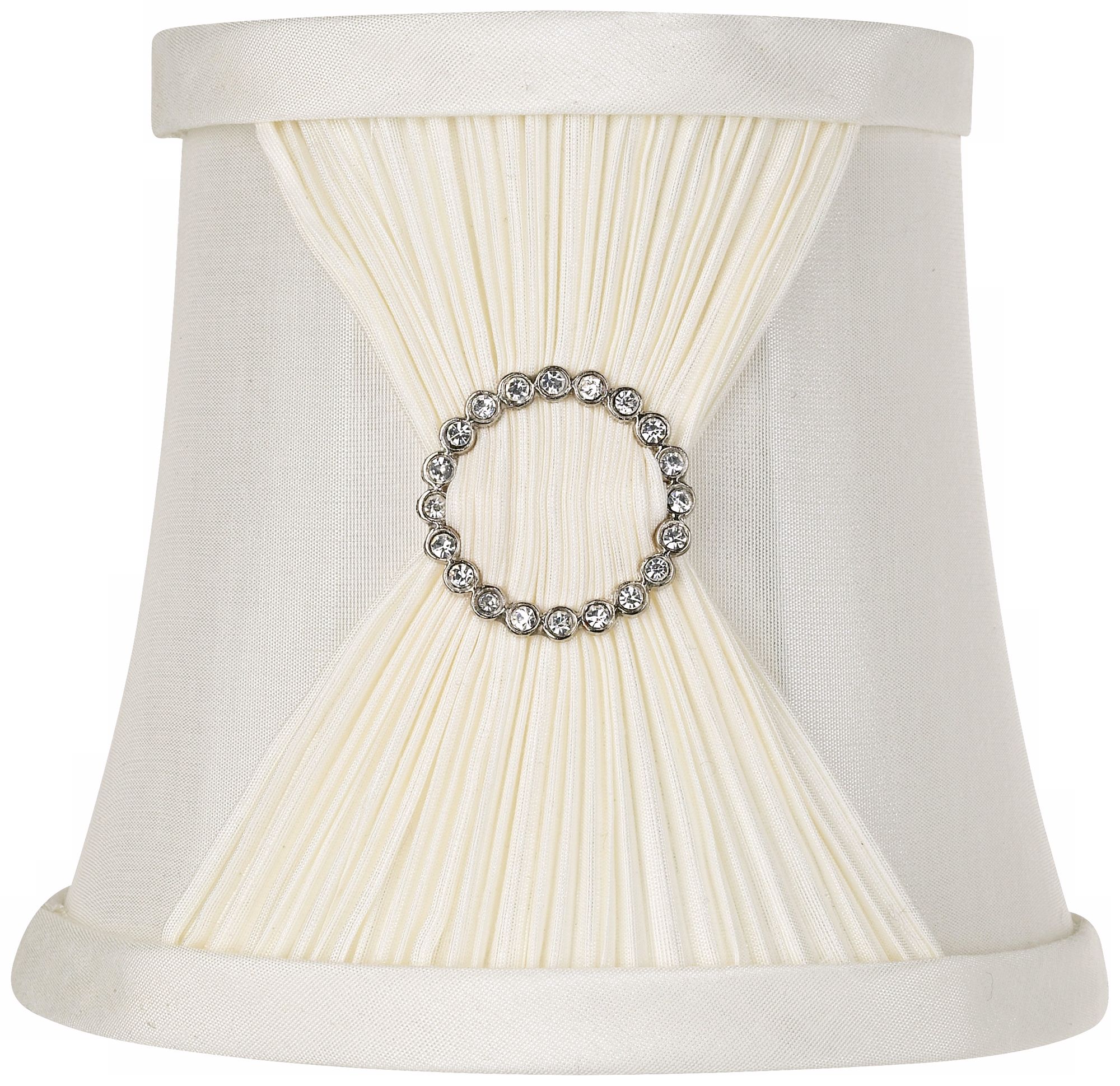 Ivory Fabric Pinch Pleat Shade 4x5.5x5 (Clip-On)
