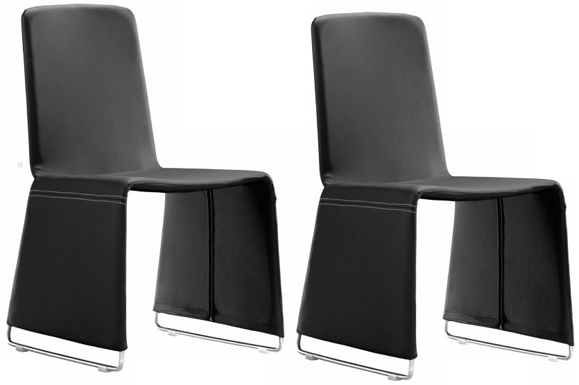 Set of 2 Zuo Nova Black Dining Chairs