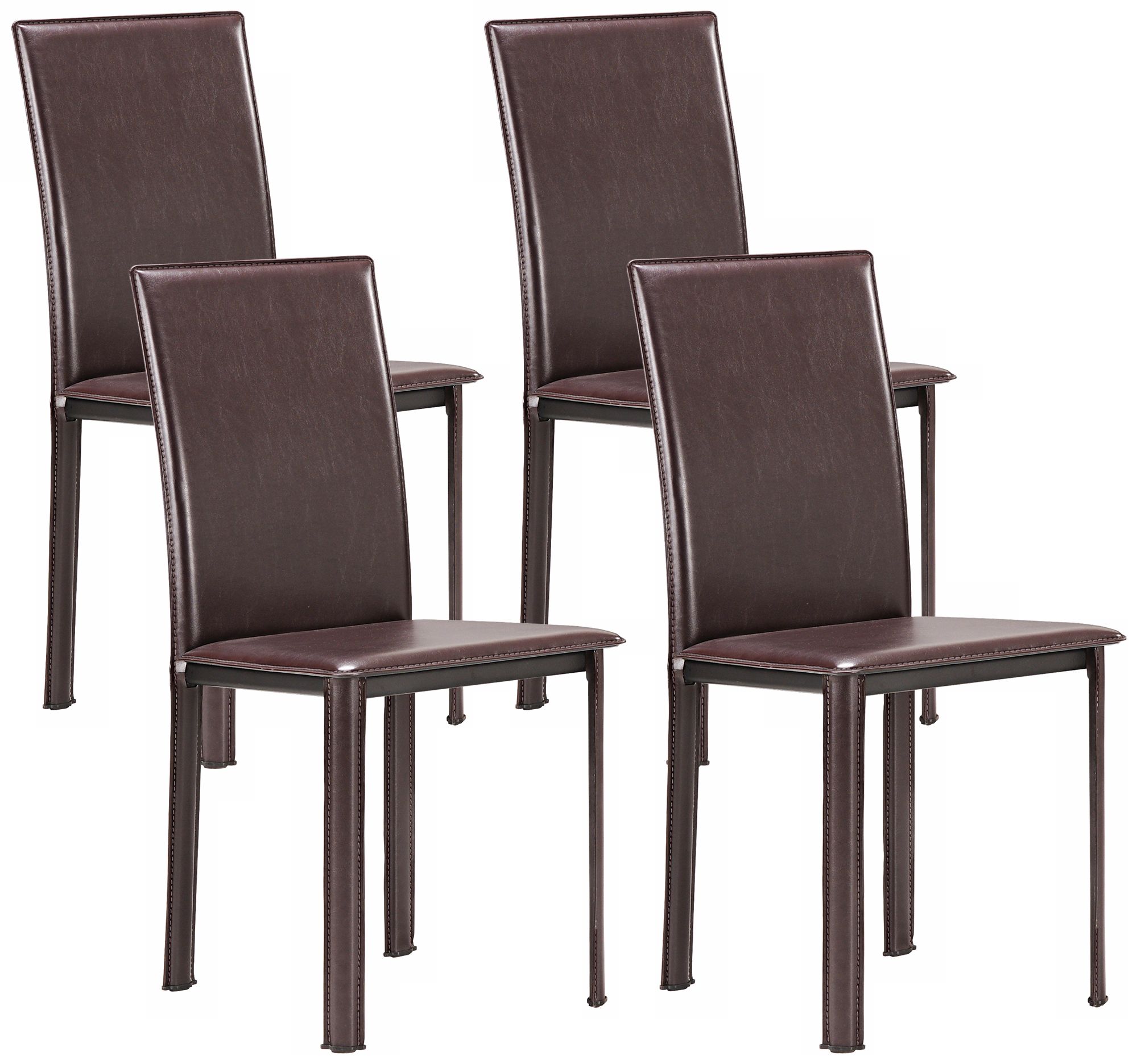 Set of 4 Zuo Arcane Espresso Leatherette Dining Chairs