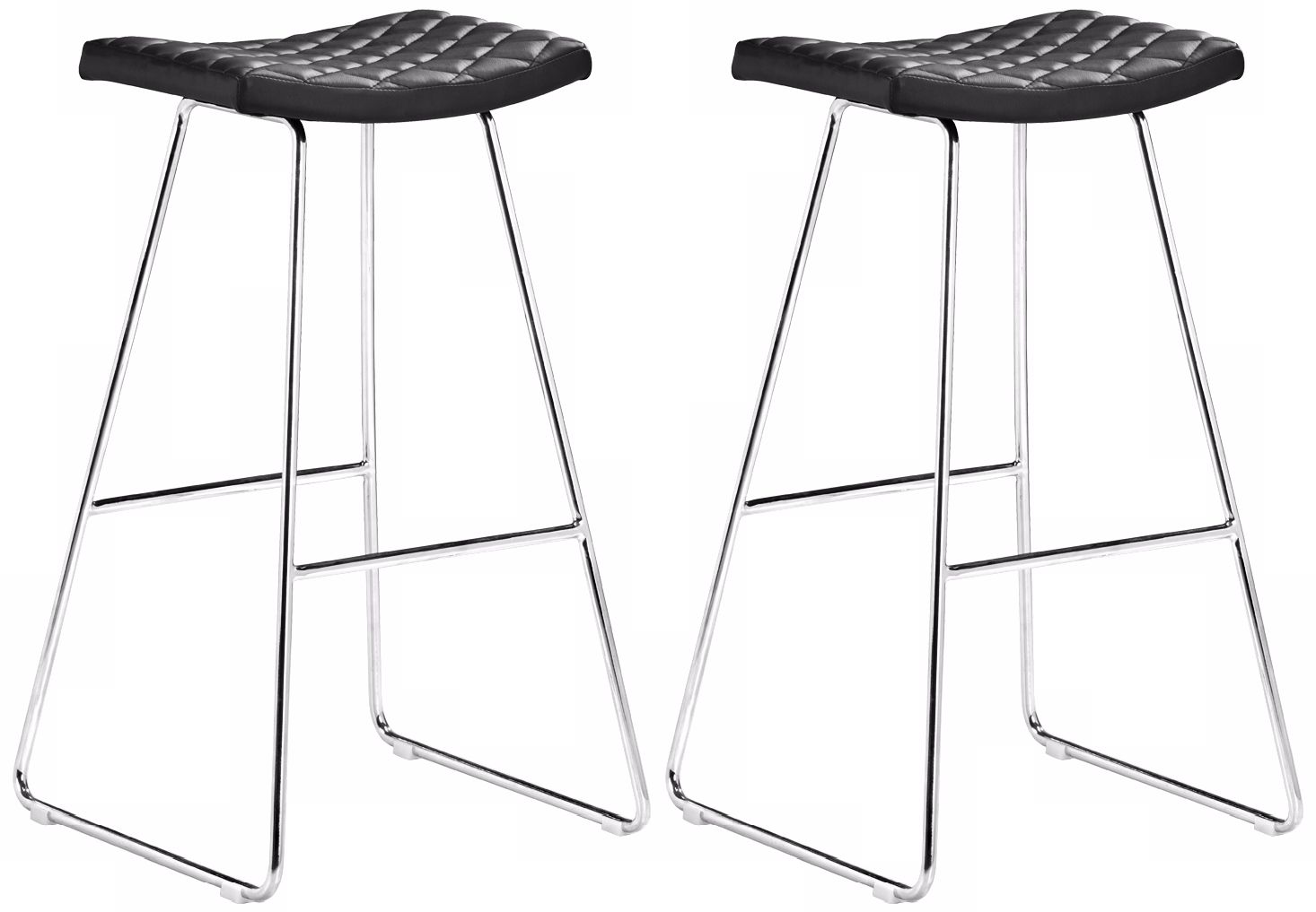 Set of 2 Zuo Crescent Black 31 High Bar Stools T2489
