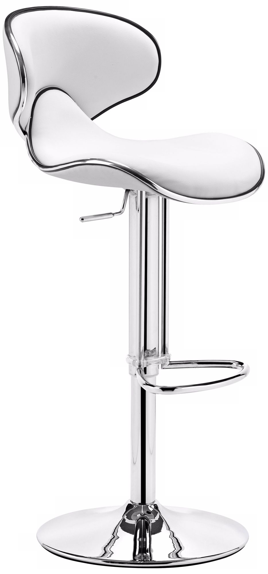 Zuo Fly White Adjustable Contemporary Bar Stool