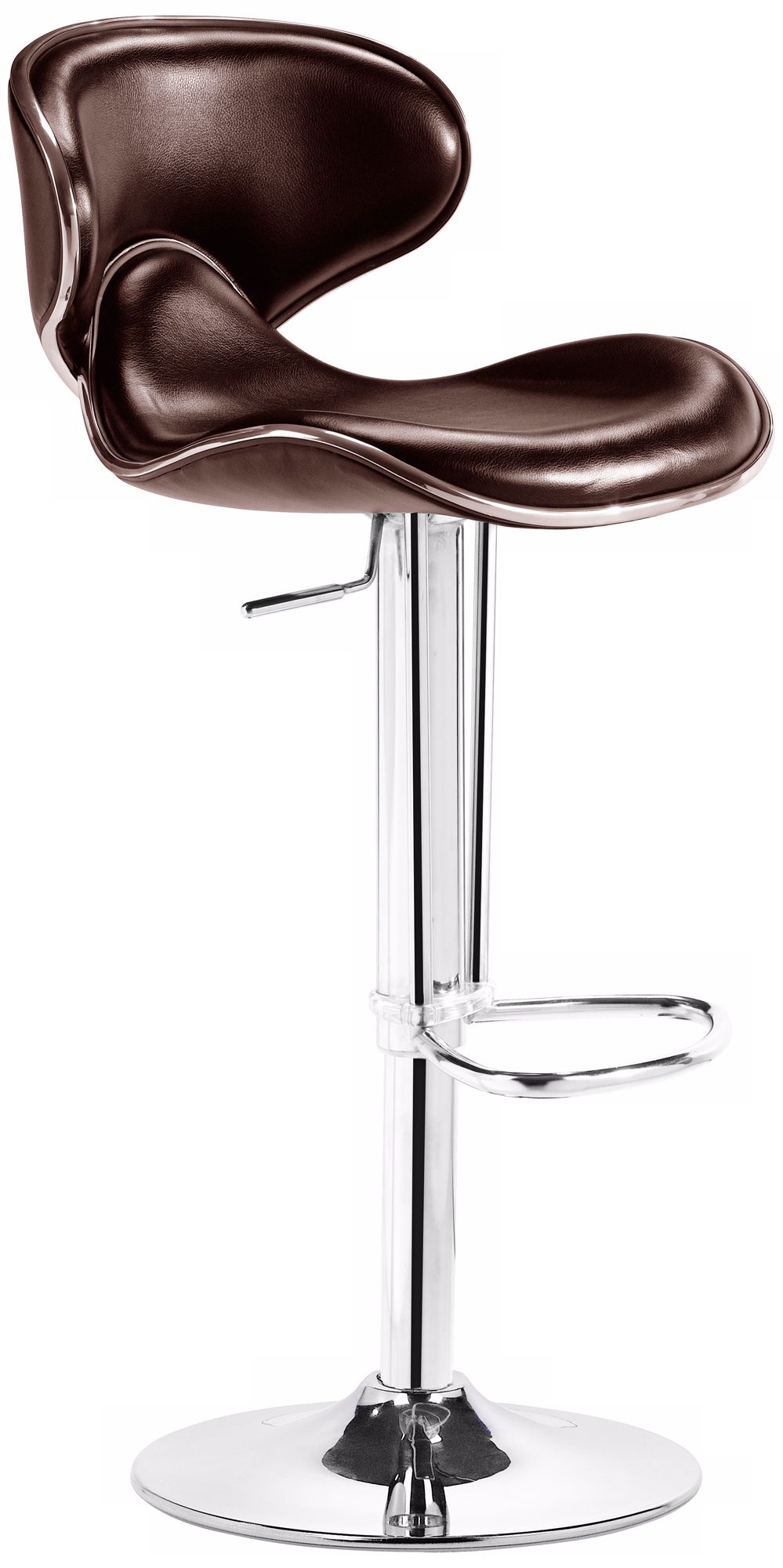 Zuo Fly Brown Adjustable Modern Bar Stool or Counter Stool