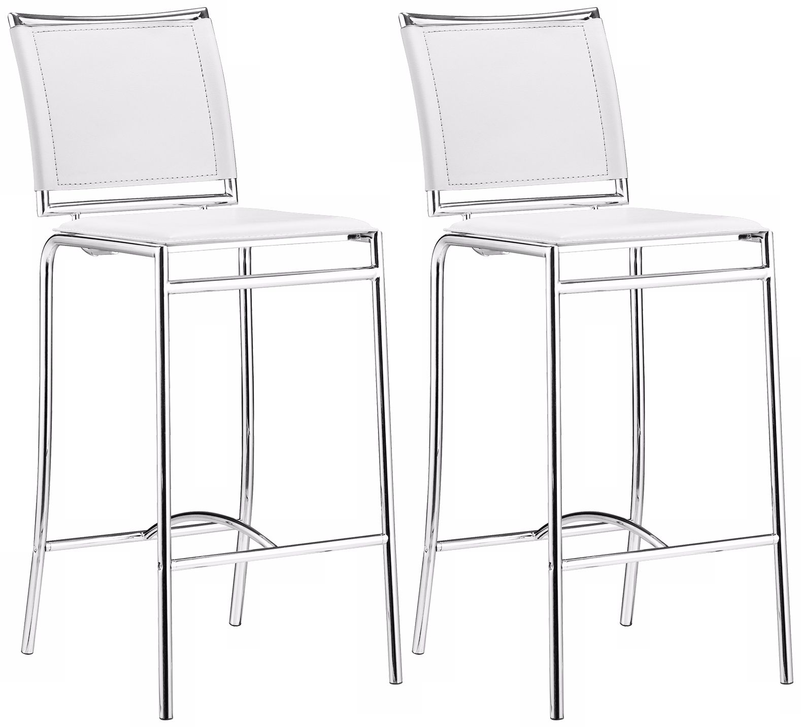 Set of 2 Zuo Soar White 28 1/2" High Bar Stools