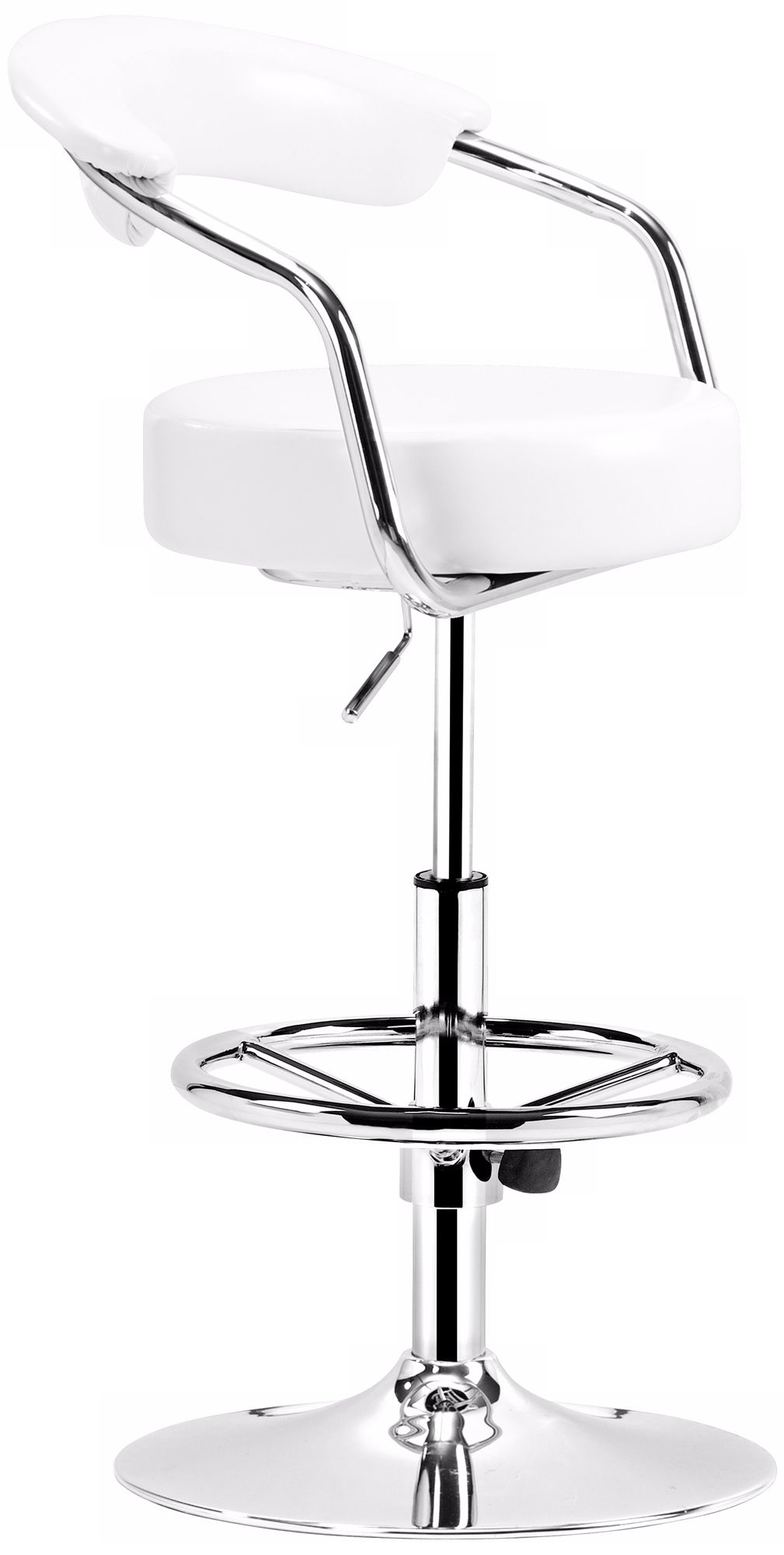 Zuo Barber White Adjustable Bar or Counter Stool