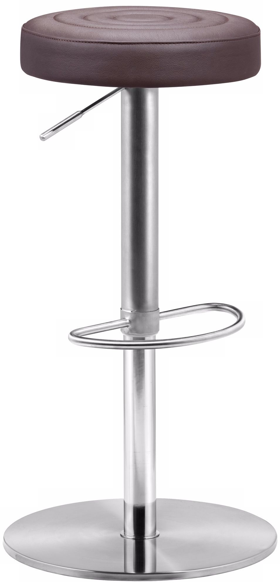 Zuo Mellow Espresso Adjustable Height Bar or Counter Stool