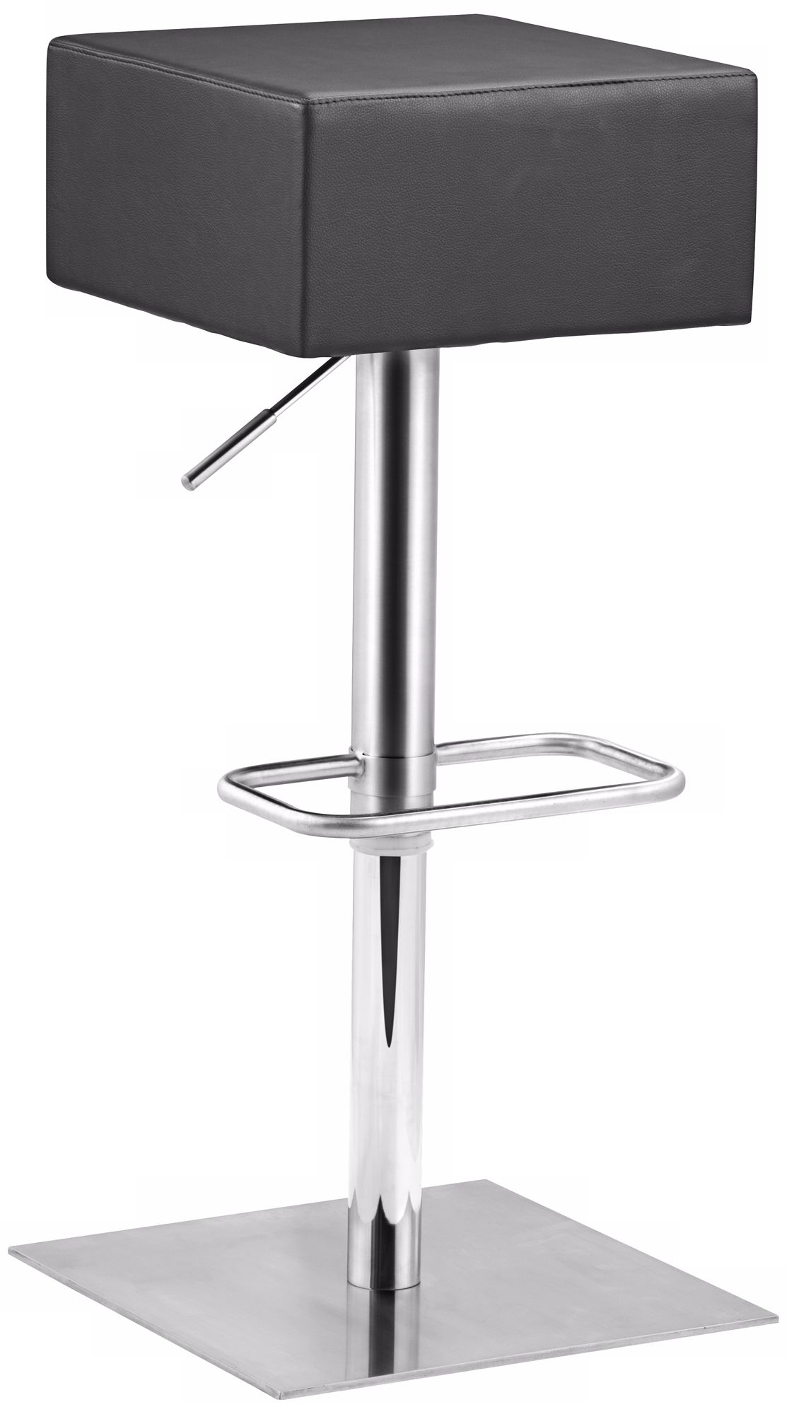 Zuo Butcher Black Adjustable Height Bar or Counter Stool