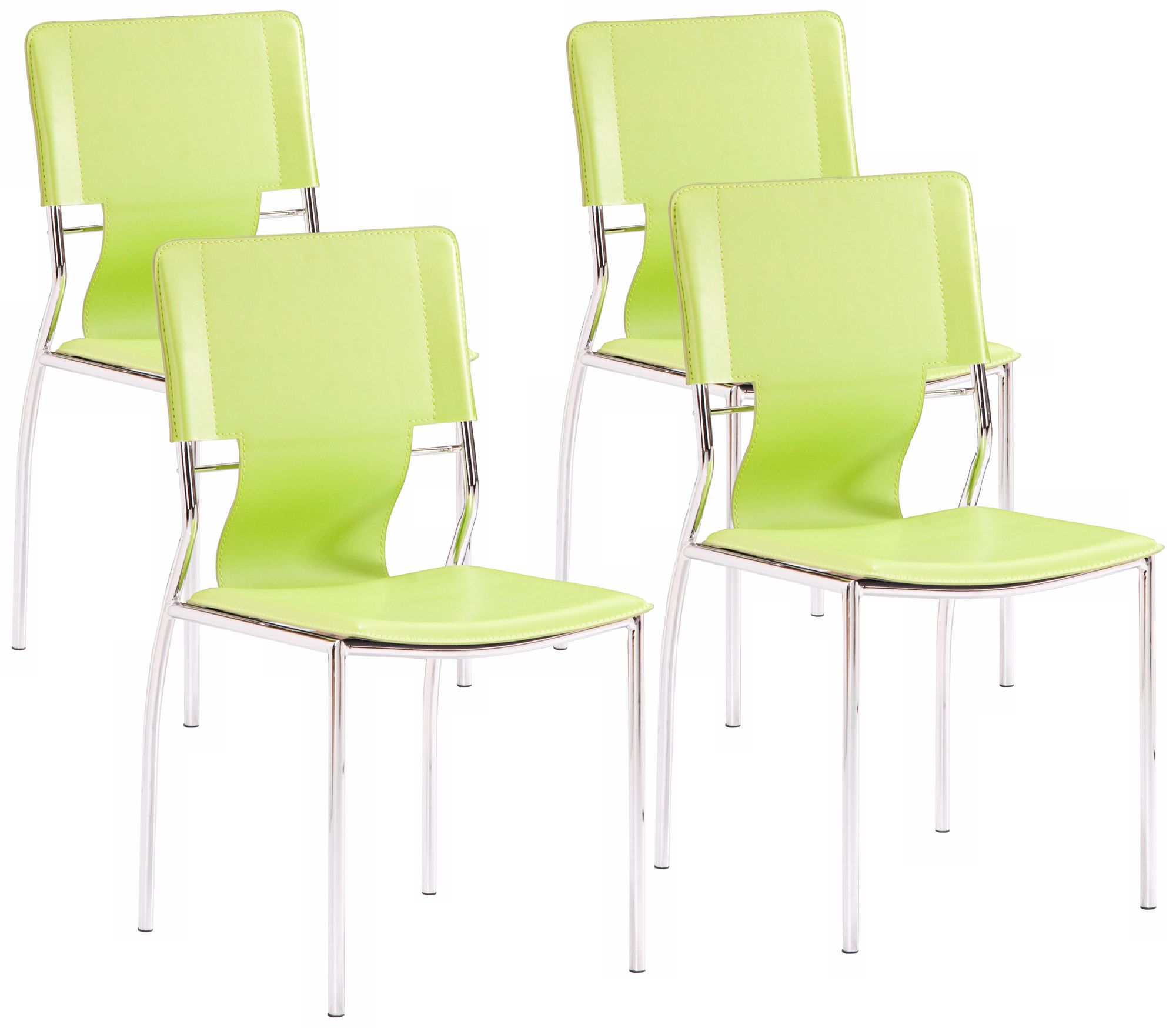 Zuo Set of 4 Trafico Side Green Chair