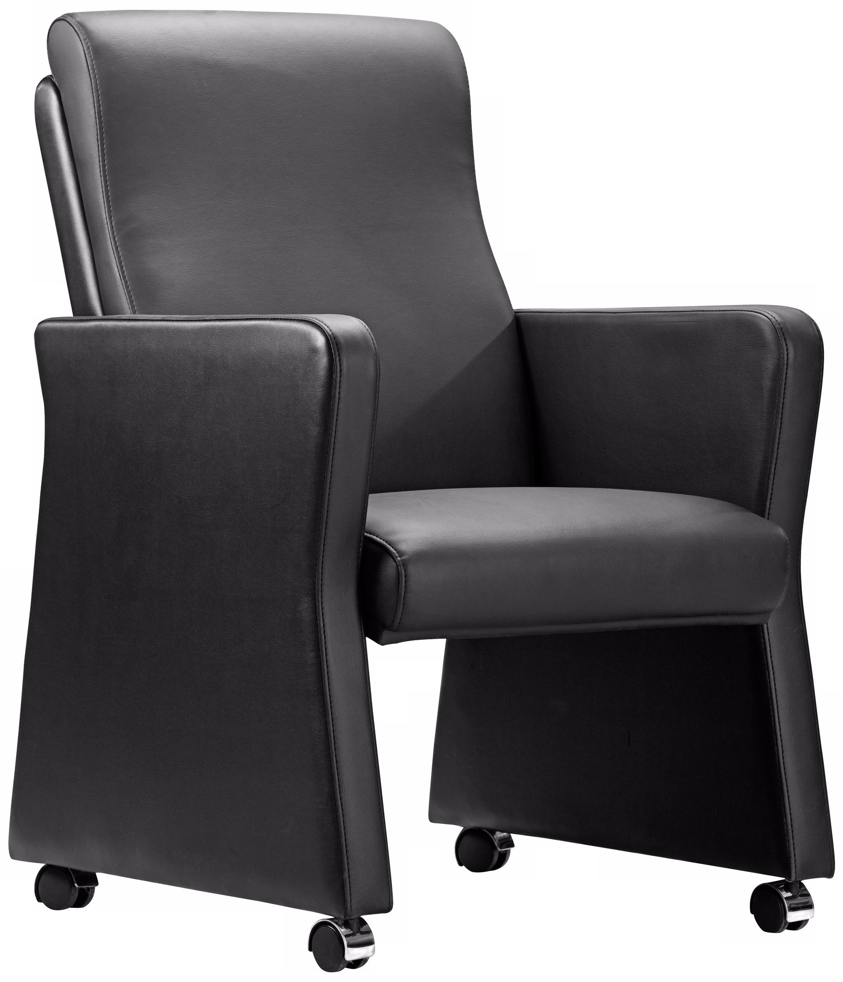 Zuo Burl Black Leatherette Arm Chair
