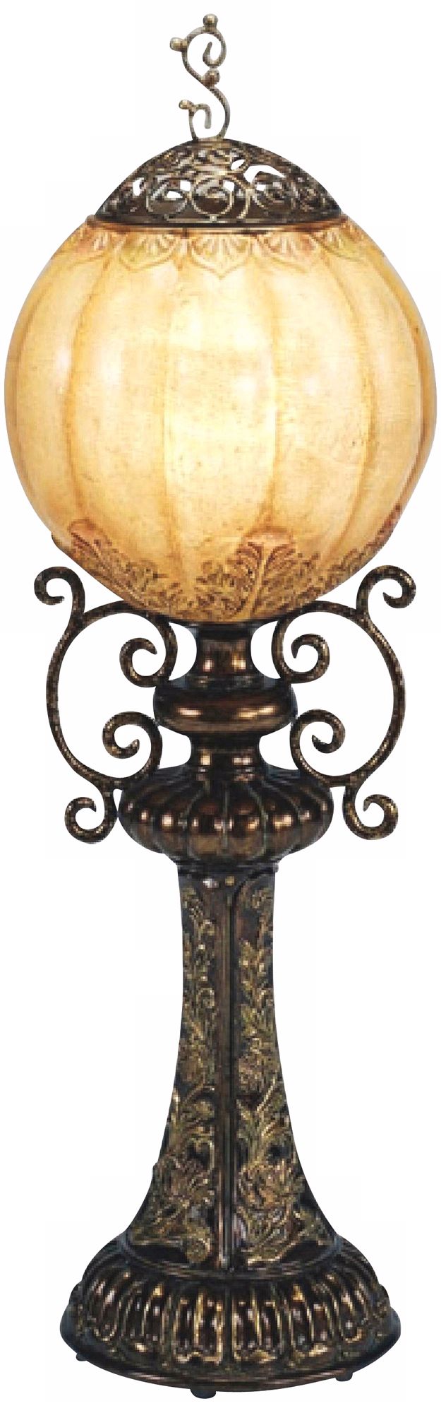 Hand-Made Antiqued Bronze Globe Accent Table Lamp