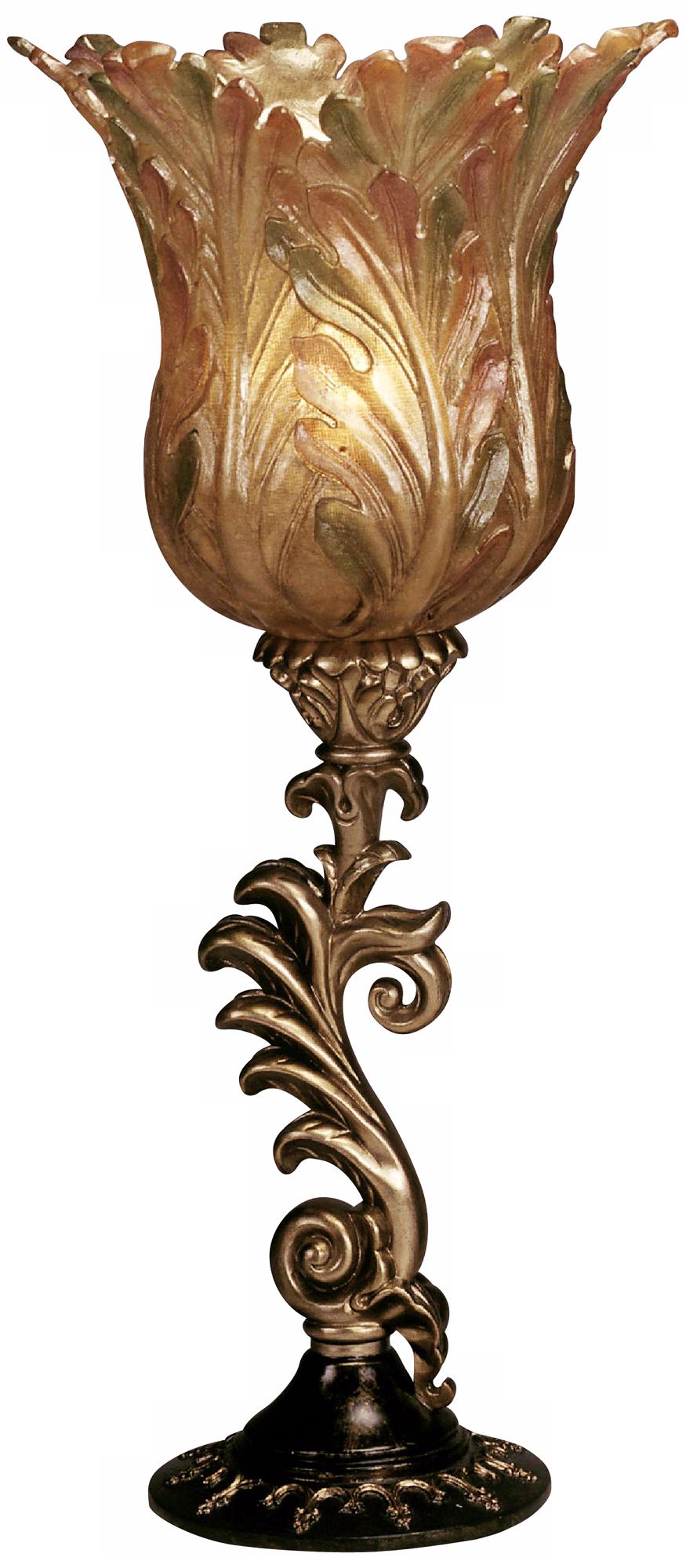Hand-Made Gold Tulip Bloom  Accent Table Lamp