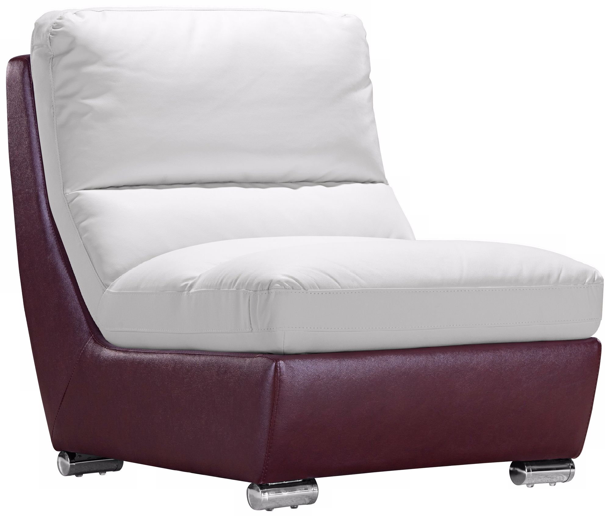 Zuo Bond White & Maroon Modular Middle Seat Chair